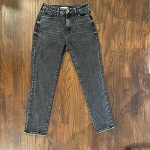 Pacsun Stonewashed Black Mom Jeans Size 25 Grunge Streetwear Emo Punk Vintage